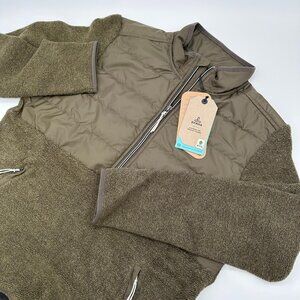 prAna Men's IncrediWool‎ 1/2 Zip Wooly Bird Fleece Jacket, Size L, Slate Green